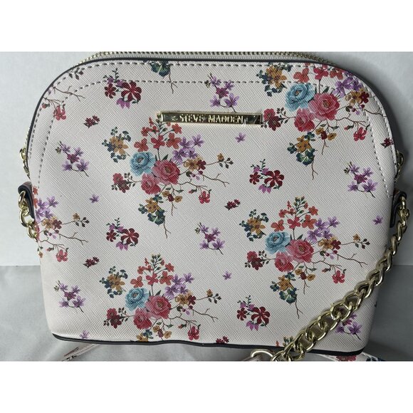 Steve Madden Handbags - Steve Madden Cream/Off-White Handbag Purse Floral Design